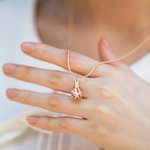 Personalised Diamond Birthstone Heart Necklace for Mom Friend Daughter Wife