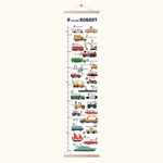 Personalised Alphabet Vehicle and Dinosaur Height Growth Chart for Kids