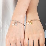 Personalised Initial Knot Bracelet Tie The Knot Bracelets Pearl Bracelet Bridesmaids Gift