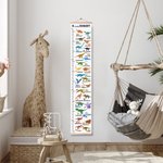 Personalised Alphabet Vehicle and Dinosaur Height Growth Chart for Kids