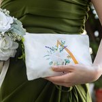Personalized Makeup Cosmetic Bag with Flower & Initial