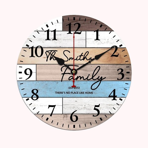 Personalized Wood Grain Clock Indoor Decorations