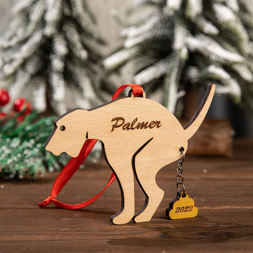 Personalized Pooping Pooches Dog Funny Christmas Ornament CALLIE