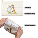 Personalized Makeup Cosmetic Bag with Flower & Initial