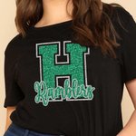 Personalized Spirit Glitter Shirt with Mascot and Letter