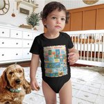 Personalized Animal Alphabet Short Sleeve Baby Onesie With Name