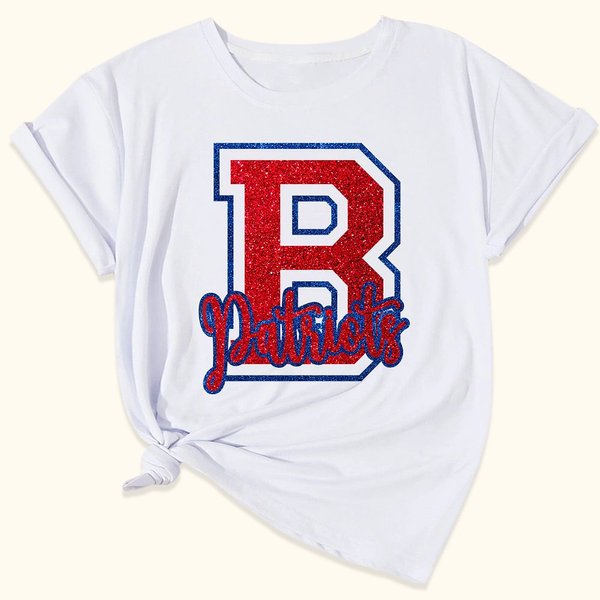Camiseta personalizada Spirit Glitter con mascota y letra