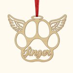 Personalized Dog Cat Paw Horseshoe Christmas Ornament