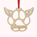 Personalized Dog Cat Paw Horseshoe Christmas Ornament