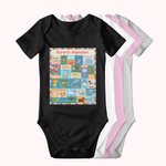 Personalized Animal Alphabet Short Sleeve Baby Onesie With Name