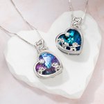 Personalized Heart Shaped Birthstone Mother Child Elephant Dazzling with Crystal Necklace Gift for Her