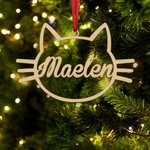 Personalized Dog Cat Paw Horseshoe Christmas Ornament