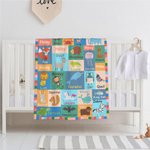 Manta de franela con nombre y alfabeto de animales para niños personalizada