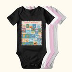 Personalised Animal Alphabet Short Sleeve Baby Onesie With Name