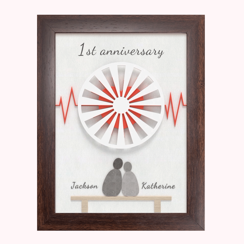 Personalised Moire Effect Home Decor for Couple Anniversary Gift