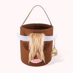 Panier de rangement en feutre pour jouets, personnalisé, vache écossaise des Highlands, pour enfants