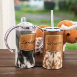 Personalized Cow Hide Sippy Cup with Name
