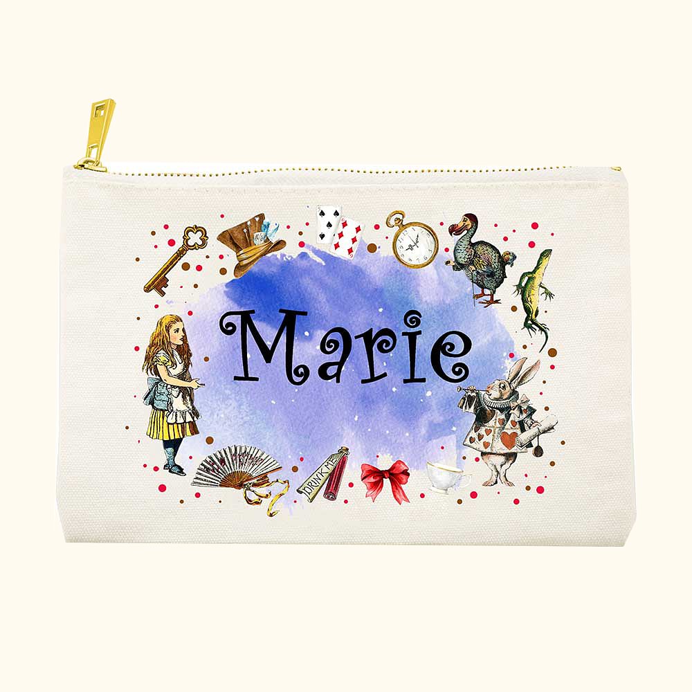 Sac Cosmétique Personnalisé avec Nom en Pays des Rêves Cadeau Anniversaire Mariage pour Femmes