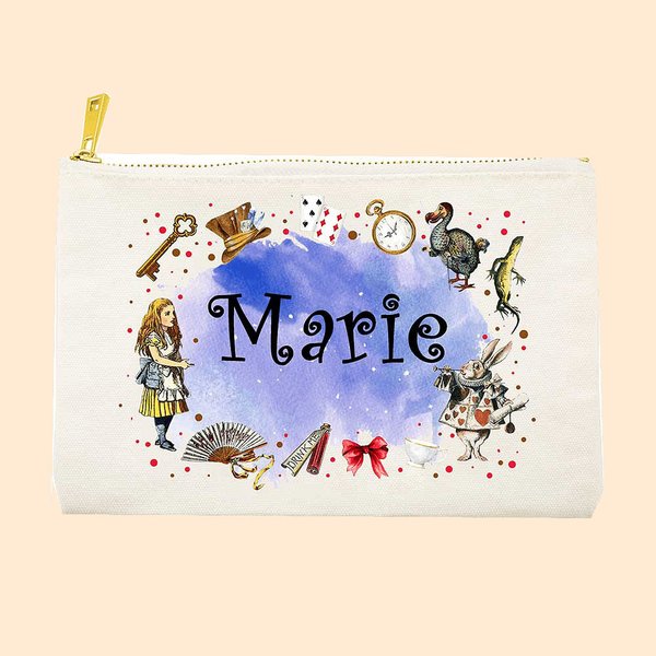 Sac Cosmétique Personnalisé avec Nom en Pays des Rêves Cadeau Anniversaire Mariage pour Femmes