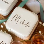 Personalized PU Leather Jewelry Box Organizer with Name Portable Travel Essentials Birthday Wedding Gift for Women