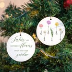 Personalizada Nacimiento Flor Adorno de Cerámica Irregular Forma Redonda para Hermana Amigo Regalo