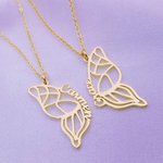 Personalisierte Satz von 2 Schmetterling Freundschaft Halsketten für beste Freunde Schmuck