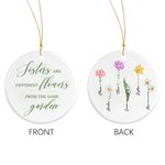 Personalizada Nacimiento Flor Adorno de Cerámica Irregular Forma Redonda para Hermana Amigo Regalo