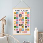 Personalized Classic Winnie the Pooh Alphabet Education Canvas Hanging Poster for Kids