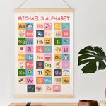 Personalized Classic Winnie the Pooh Alphabet Education Canvas Hanging Poster for Kids
