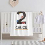 Personalized Vehicles on the Road Baby Blanket with Letter or Number Birthday Gift for Kids