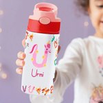 Gourde Isotherme Personnalisée avec Nom en Lettre Animal Bouteille Anti-Fuite Cadeau pour Enfant