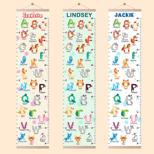 Height Growth Chart Alphabet Animal Name