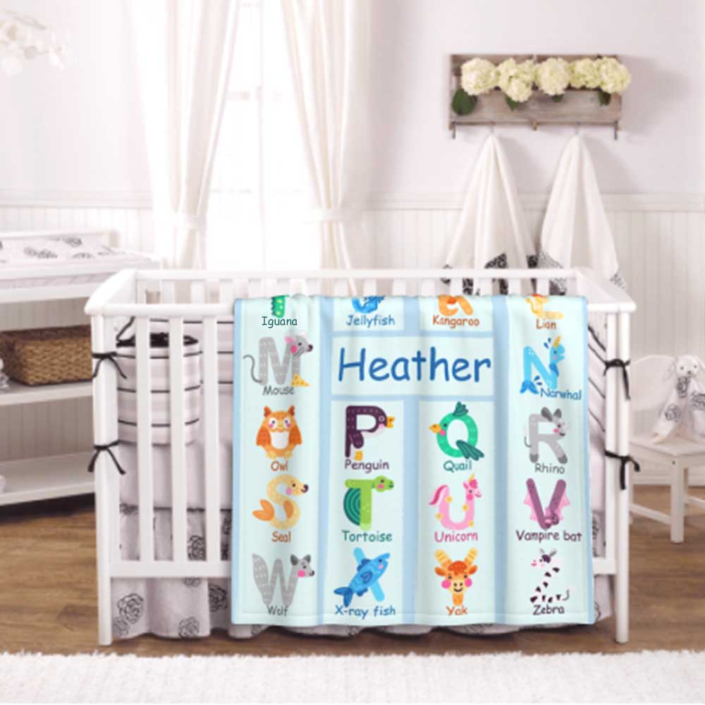 Kickeepants Quilted Toddler Blanket- Animal Alphabet