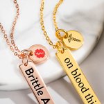 Personalized Engraved Emergency Medical Alert Necklace Gift for Family Friend