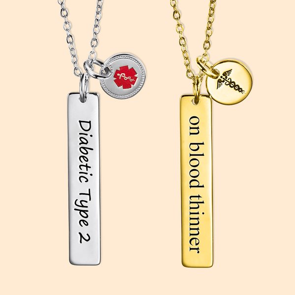 Engraved Medical Alert Necklace Gift