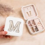 Personalisierte Brief mit Perlen Lederschmuck Box für Frauen Mädchen