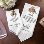 Personalized Wedding Handkerchief From Your Dog Cat Pet Gift for the Groom Bride