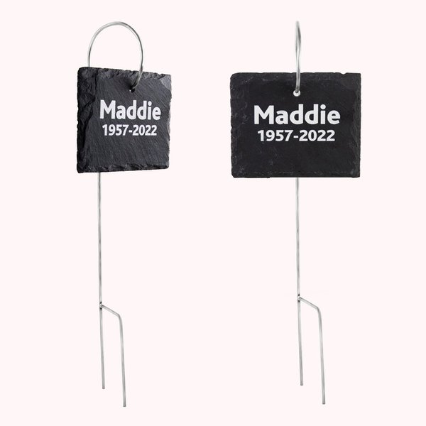 Panneau de jardin personnalisé gravé au laser en ardoise avec message Décoration de jardin