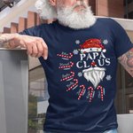 Personalised Papa Claus Christmas Shirt with Sweets Cane and Names
