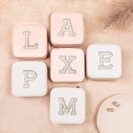 Personalisierte Brief mit Perlen Lederschmuck Box für Frauen Mädchen