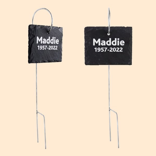 Gepersonaliseerd Laser Gegraveerd Leisteen Tuinbord met Bericht Tuindecoratie