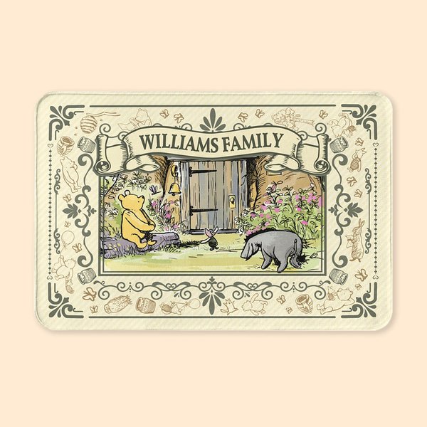 Personalized Classic Winnie The Pooh Family Name Doormat