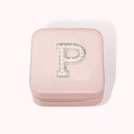 Personalisierte Brief mit Perlen Lederschmuck Box für Frauen Mädchen