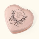Monogramma personalizzato a forma di cuore Scatola portagioie in pelle PU per matrimonio
