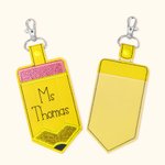 Personalized Leather Teacher Badge Holder Pencil ID Holder ID Badge Holder with Embroidery Text Back to School Gift for Teachers