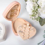 Monogramma personalizzato a forma di cuore Scatola portagioie in pelle PU per matrimonio