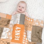 Personalized Classic Winnie the Pooh Theme Kid's Blanket with Name for Baby Shower Birthday Children's Day