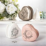Monogramma personalizzato a forma di cuore Scatola portagioie in pelle PU per matrimonio