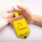 Personalized Leather Teacher Badge Holder Pencil ID Holder ID Badge Holder with Embroidery Text Back to School Gift for Teachers