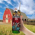 Personalisierte Edelstahl Bauernhof Tiere Becher mit Lippe und Strohhalm